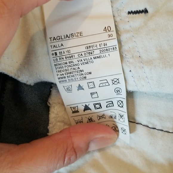 Navy Benetton Jeans Shorts Sz 40 - Picture 6 of 6